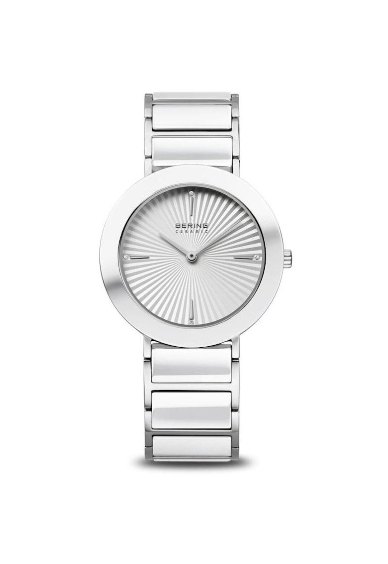 Ceas dama Ceramic - 30m rezistenta la apa - bratara otel si ceramica - cadran cu zirconii