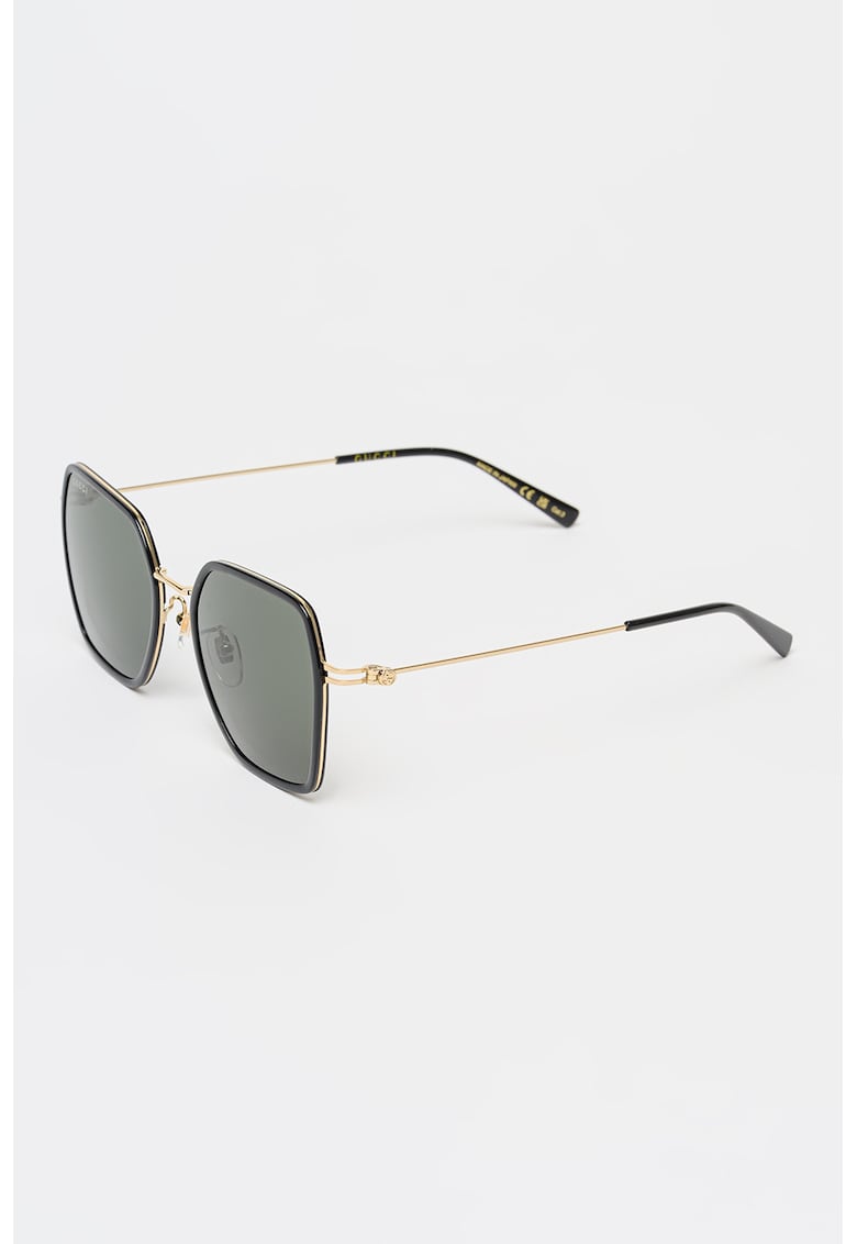 Ochelari de soare patrati cu logo discret - Auriu -