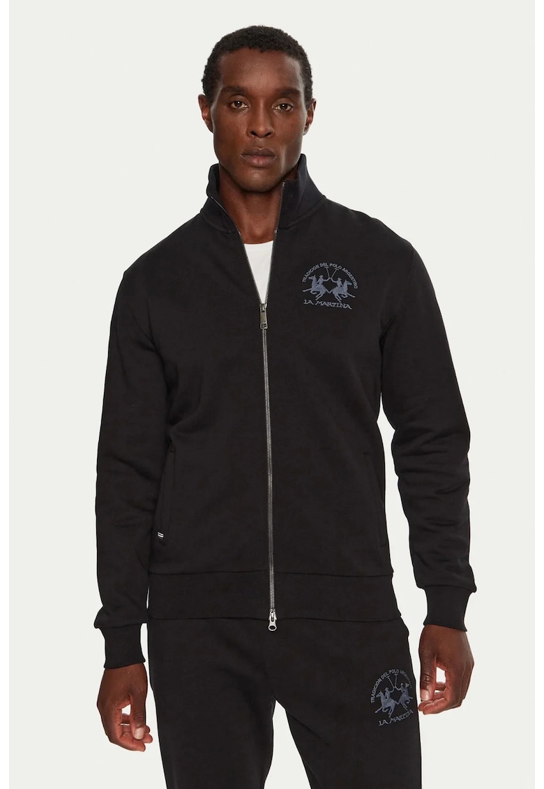 Bluza sport pentru barbati cu fermoar ZMF301 Negru Bluza sport pentru barbati cu fermoar ZMF301 Negru