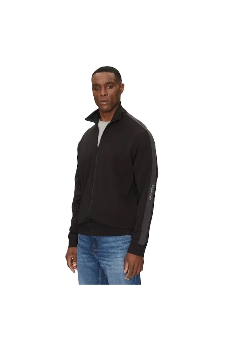 Bluza cu fermoar  pentru Barbati - logo tape zip through - J30J327244-BEH - Negru