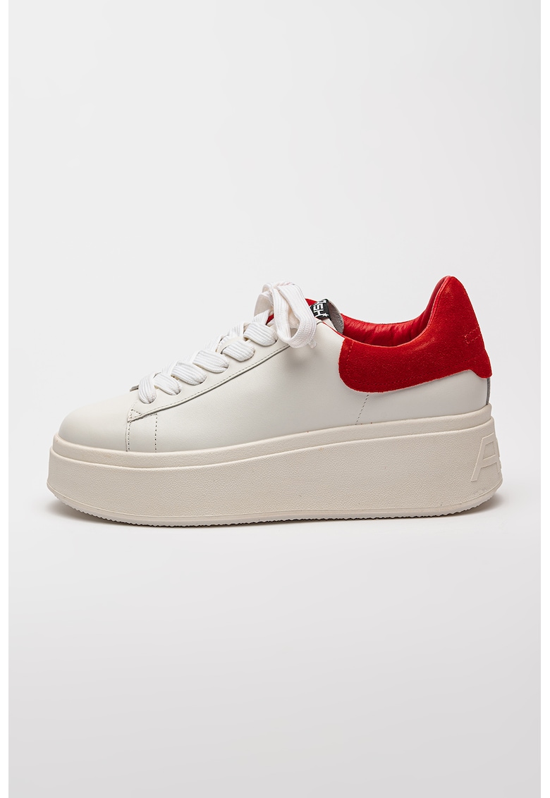 Pantofi sport de piele cu platforma si garnituri de piele intoarsa Moby