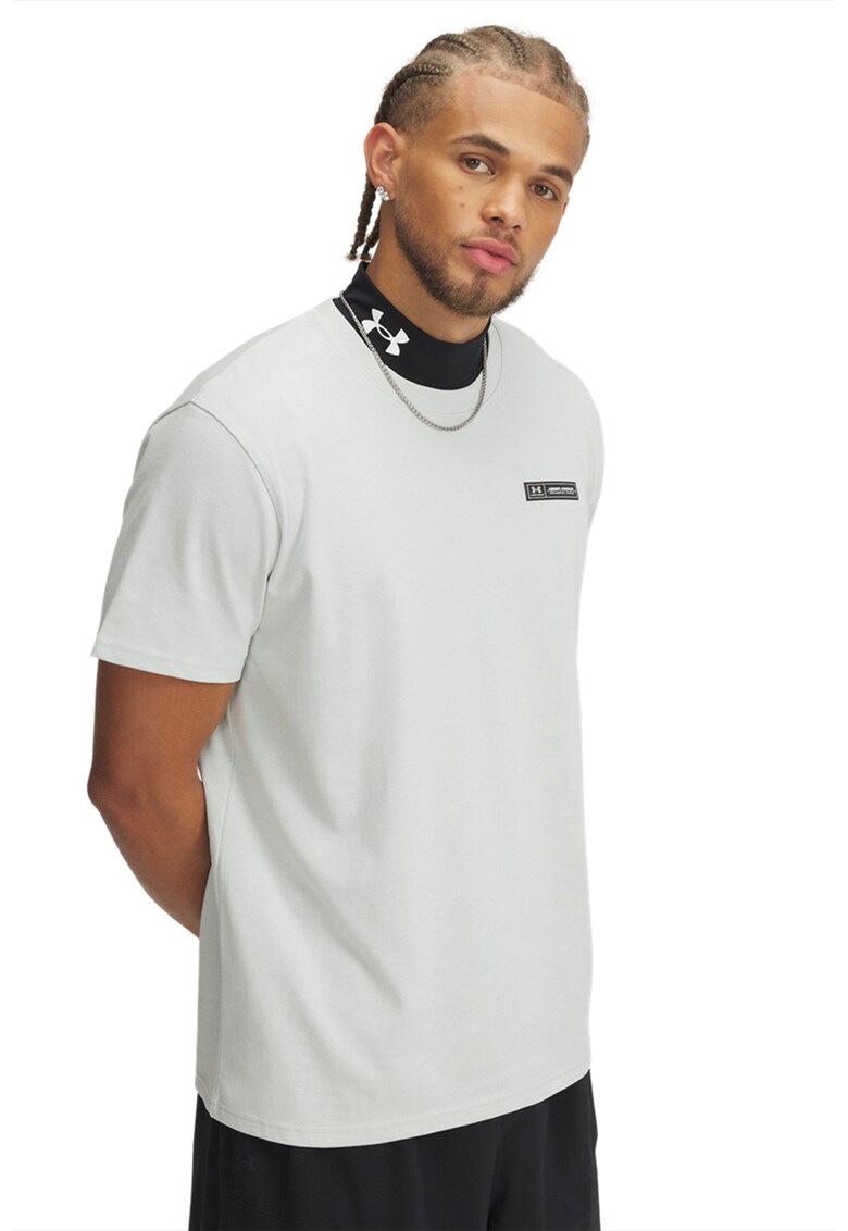 Tricou cu decolteu la baza gatului - Gri cenusiu