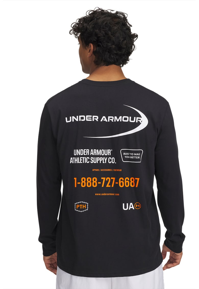 Bluza cu imprimeu logo - Negru/Portocaliu