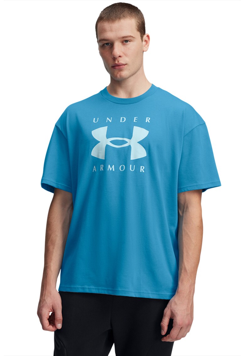 Tricou supradimensionat Heavyweight - Turcoaz/Alb murdar