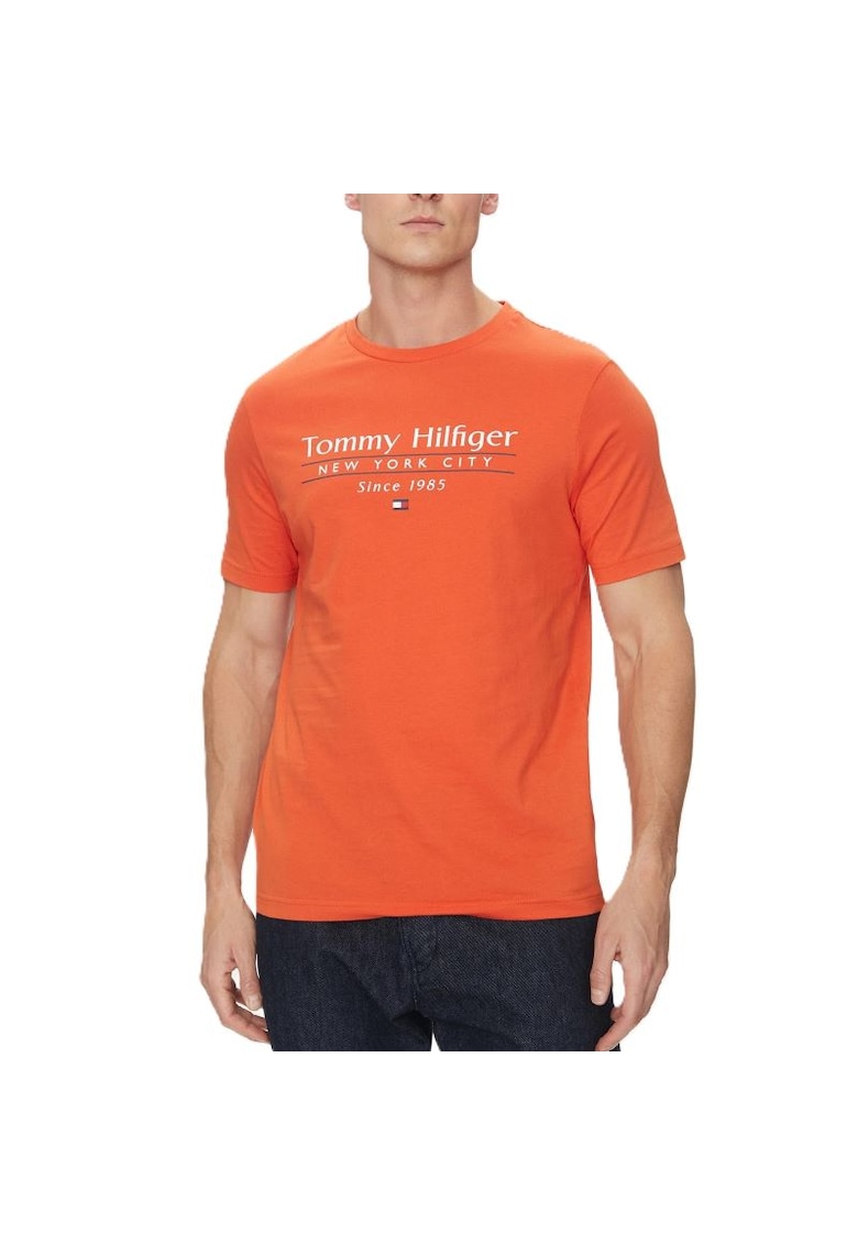 Tricou  pentru Barbati - hilfiger center stack tee - MW0MW38621-SCX - Portocaliu