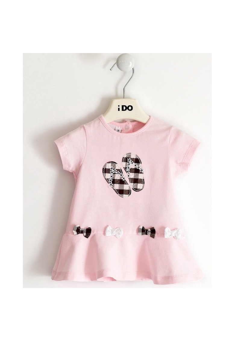 Rochie cu imprimeu papucei pentru fetite - Roz deschis