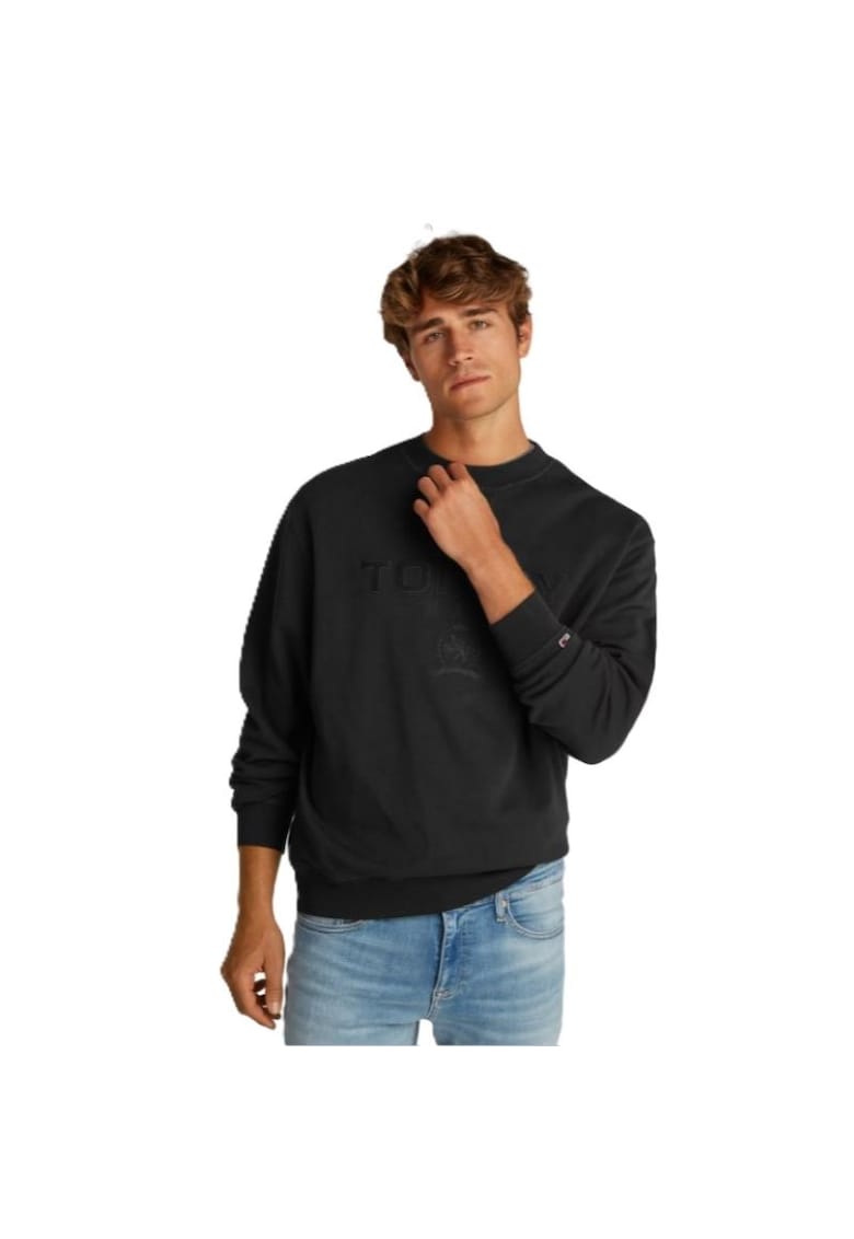 Bluza  pentru Barbati - tjm rlx varsity tonalcrew - DM0DM20827-BDS - Negru