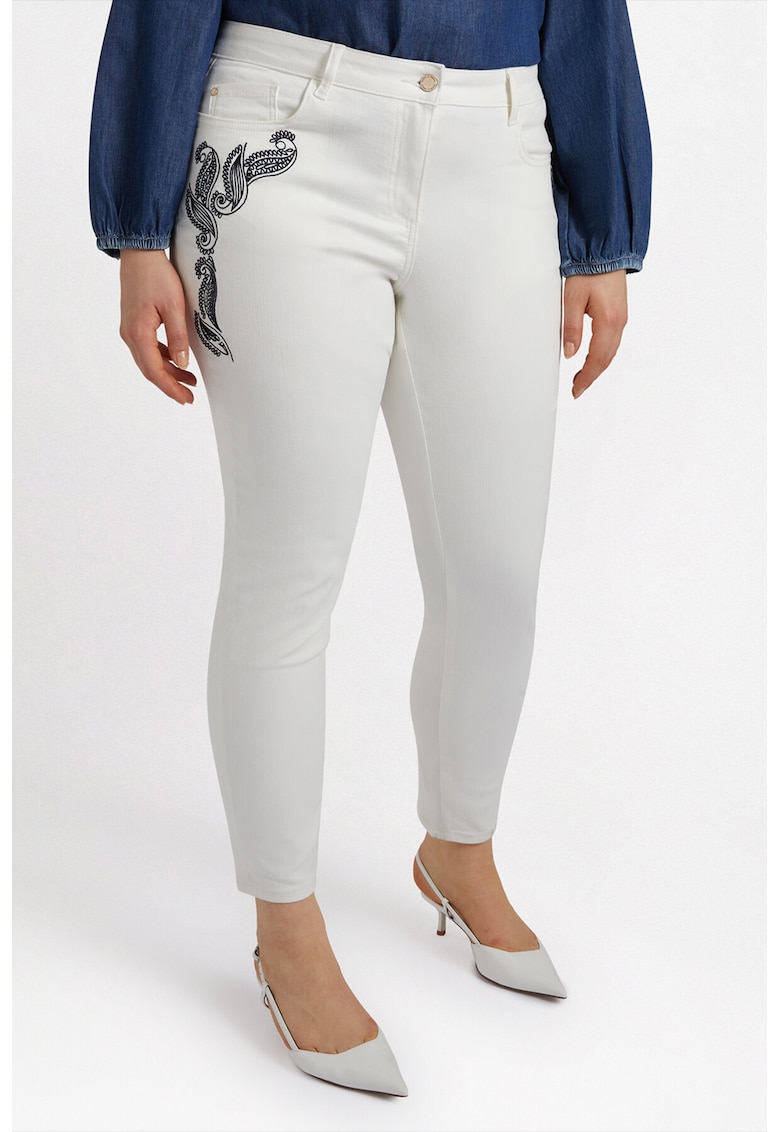 Blugi lungi cu croiala slim-fit - Alb optic