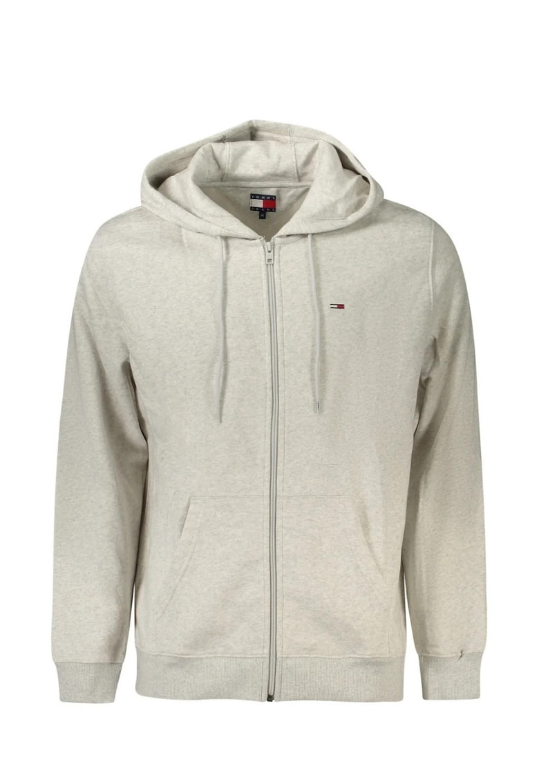 Hanorac cu fermoar barbati - cu mini logo brodat - Regular fit - - Gri