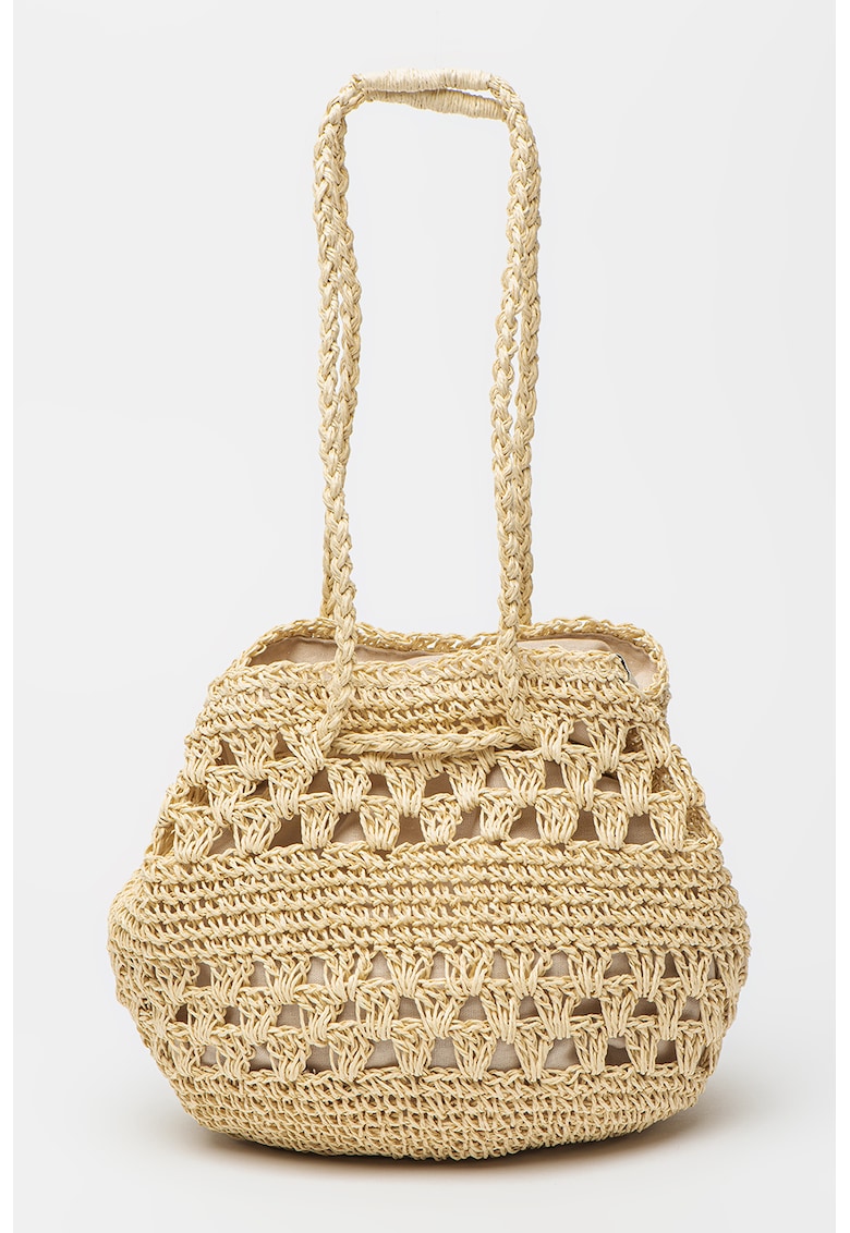 Geanta din paie de hartie cu bareta de umar