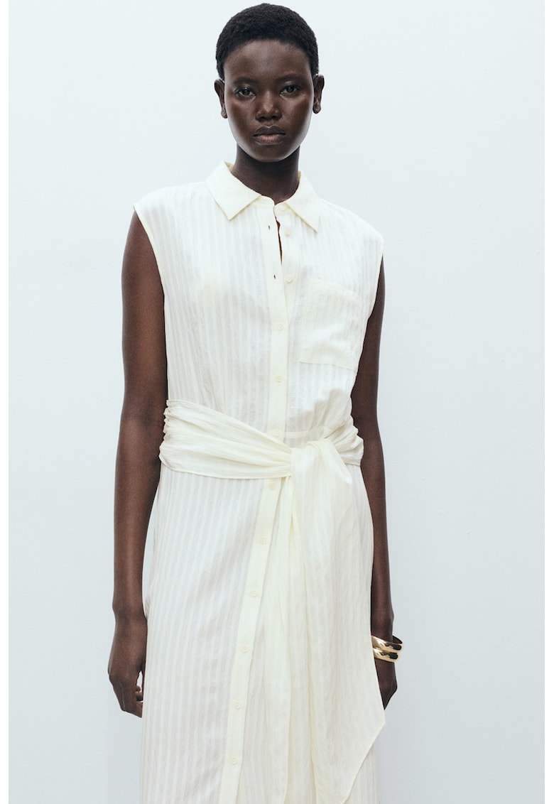 Rochie midi cu cordon in talie