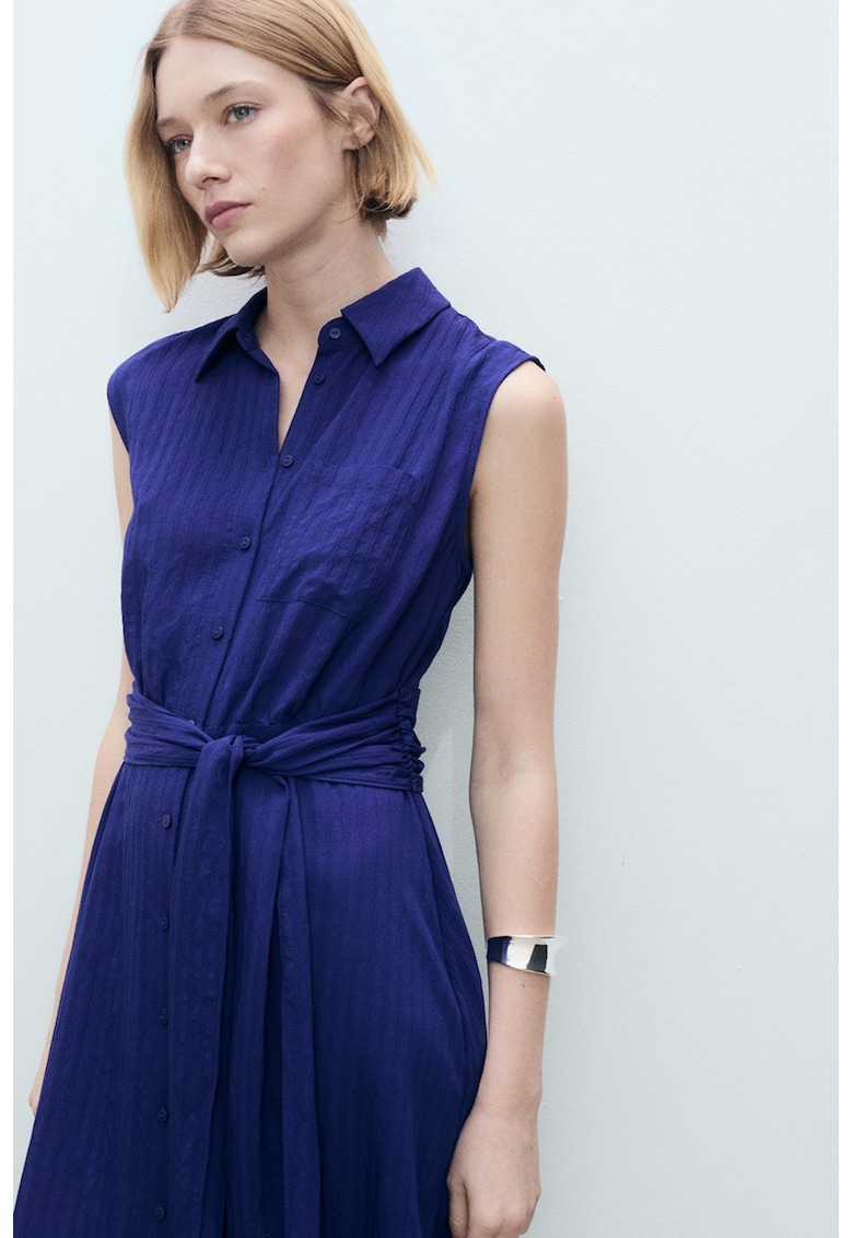 Rochie midi cu cordon in talie