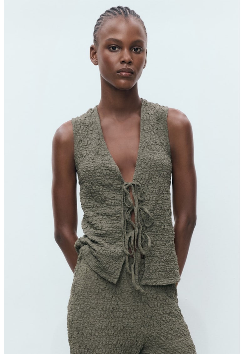 Top texturat fara maneci