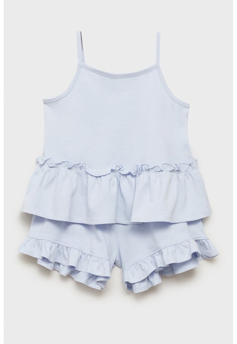 Salopeta scurta de pijama cu volane