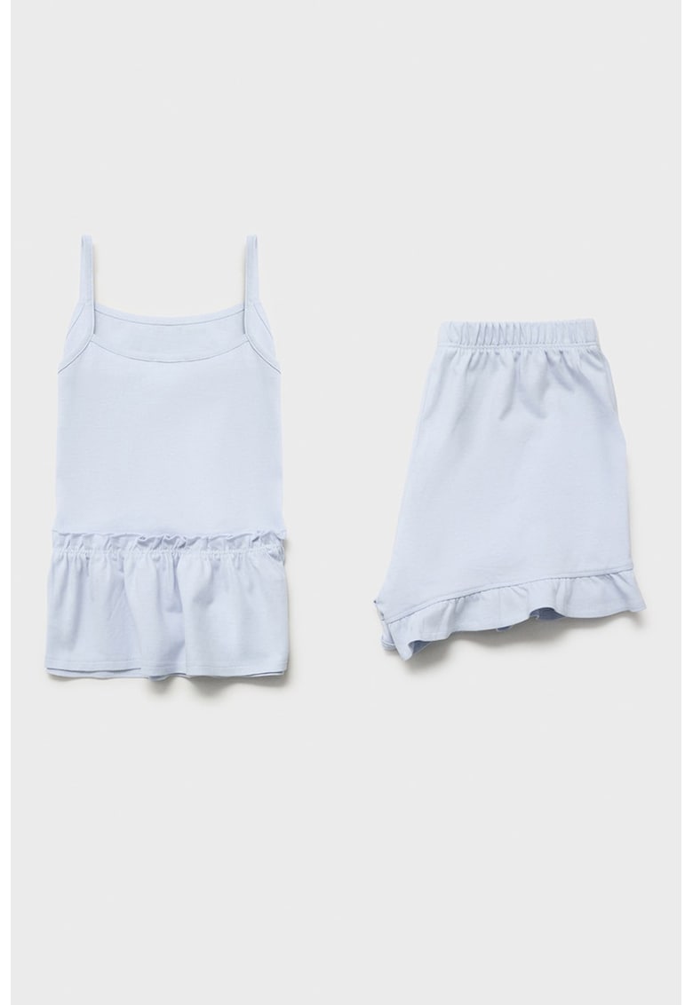 Pijama cu pantaloni scurti si volane