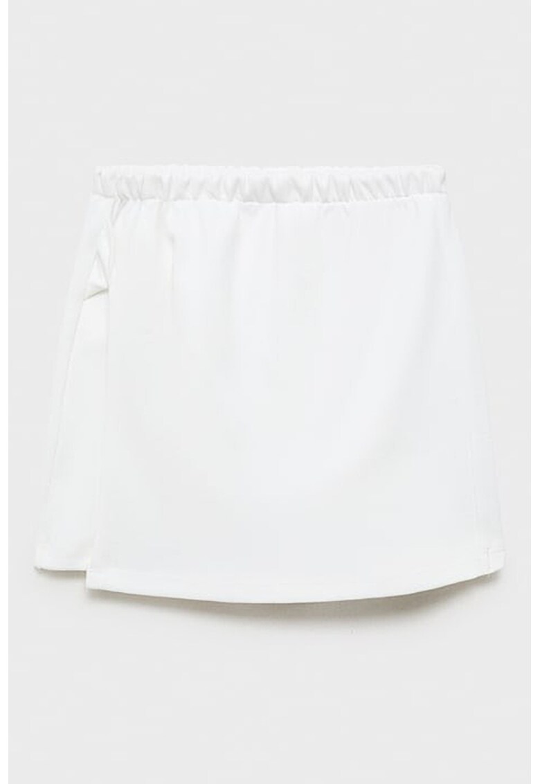 Fusta-pantalon din bumbac cu design petrecut - Alb