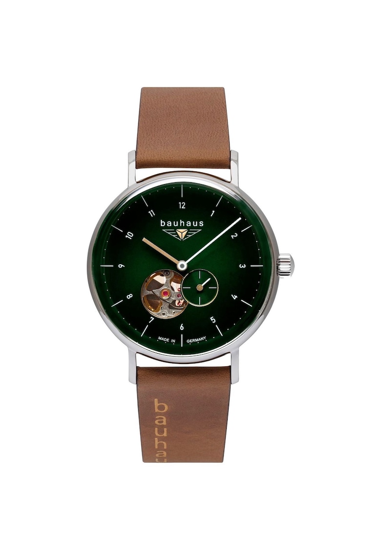 Ceas barbati automat - Miyota 82S5 - 42h rezerva - verde - curea din piele naturala - 5 ATM