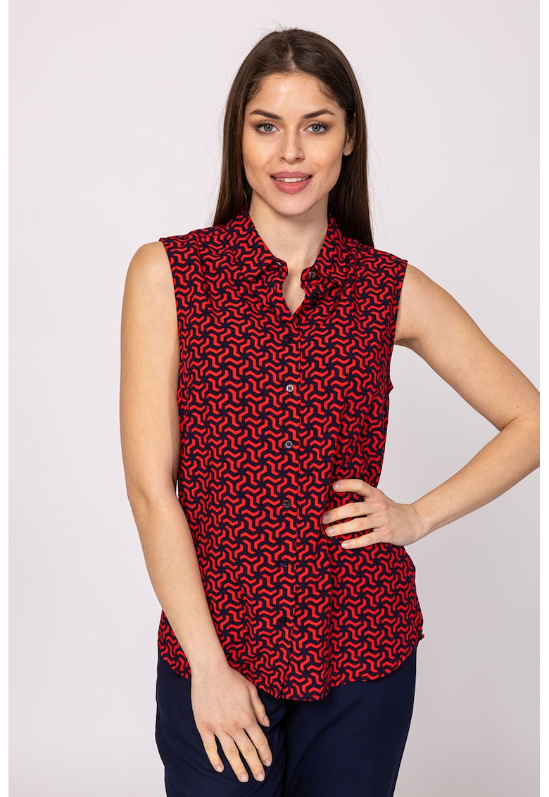 Camasa cu model geometric - fara maneci Ruanna