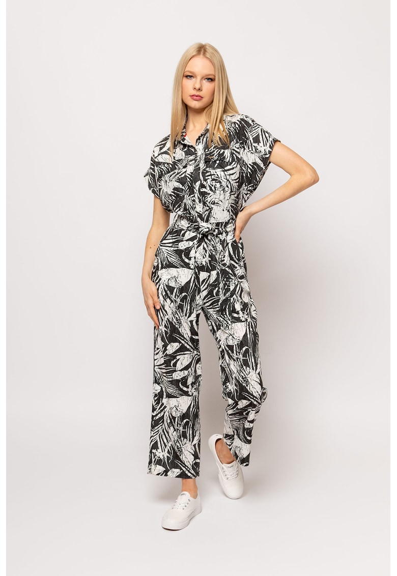 Salopeta cu maneci scurte si imprimeu floral