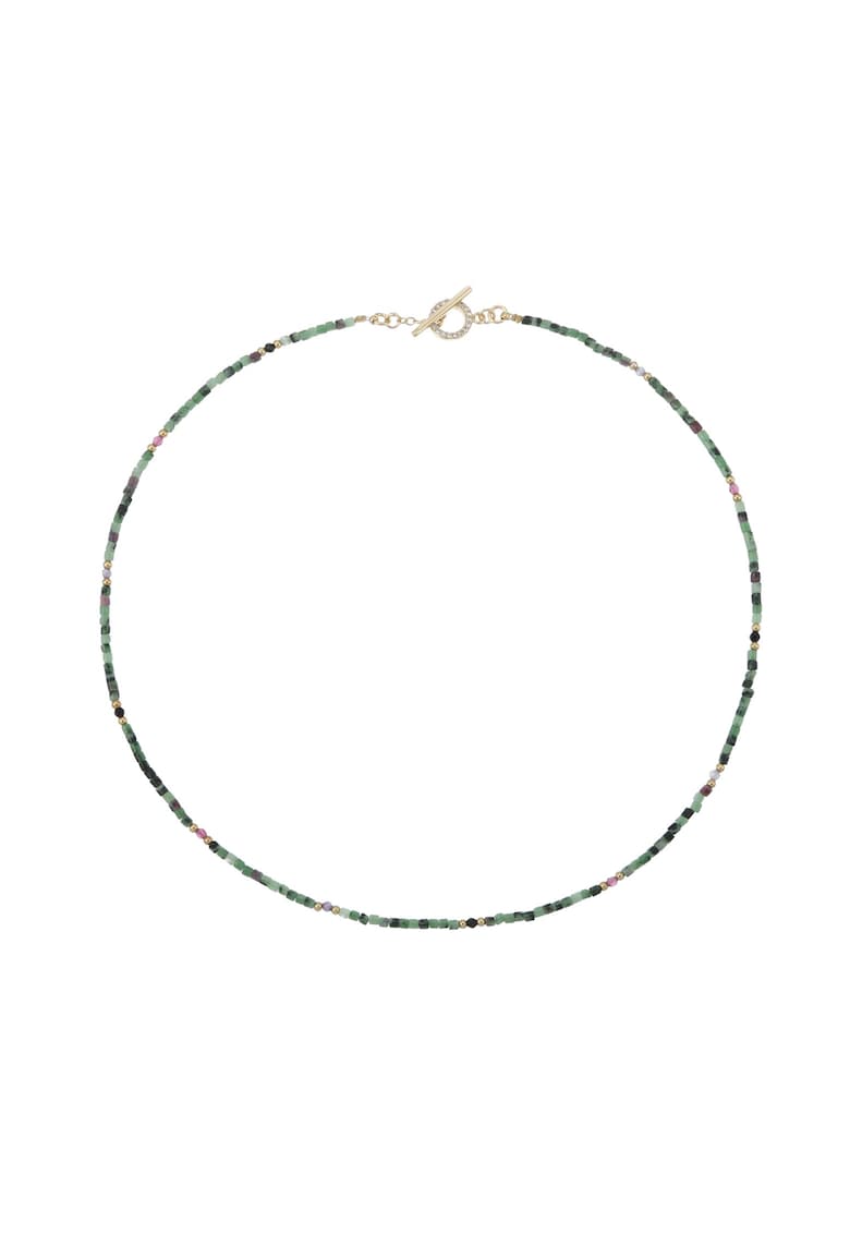 Colier Choker din cristale de Rubin Zoisit Valer - cupru placat cu aur