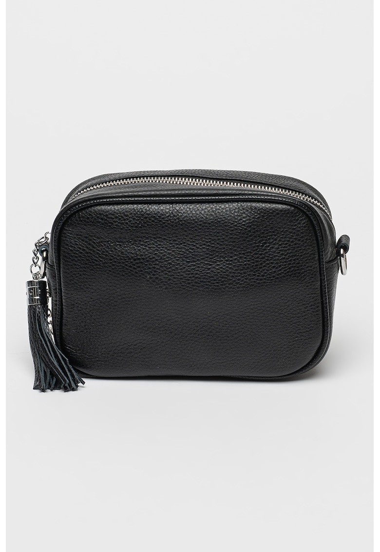 Geanta crossbody din piele cu accesoriu canaf