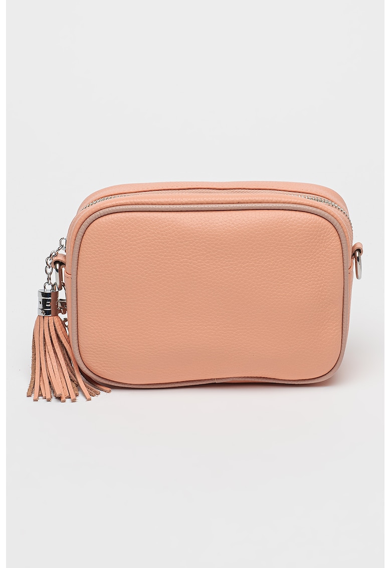 Geanta crossbody din piele cu accesoriu canaf