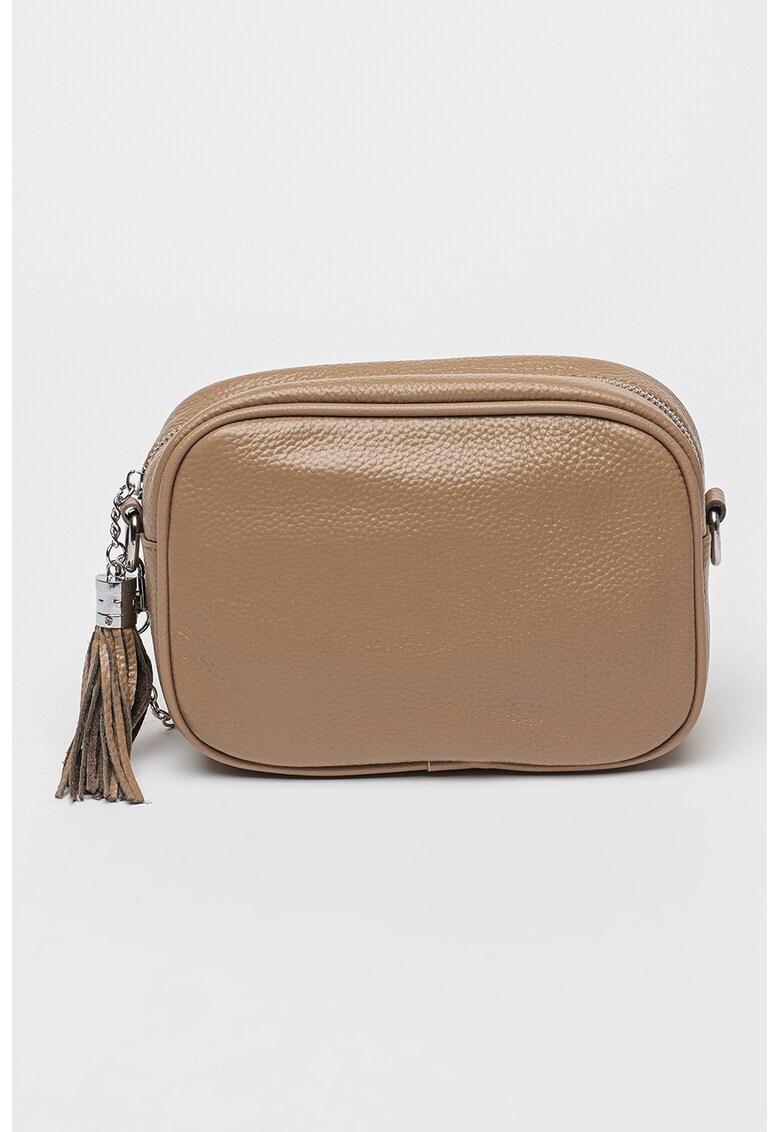 Geanta crossbody din piele cu accesoriu canaf