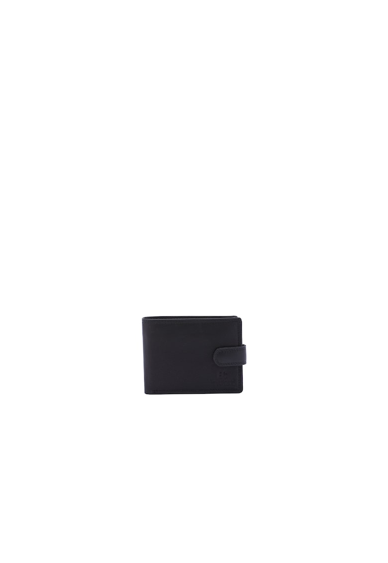 Portofel de piele cu capsa - Negru