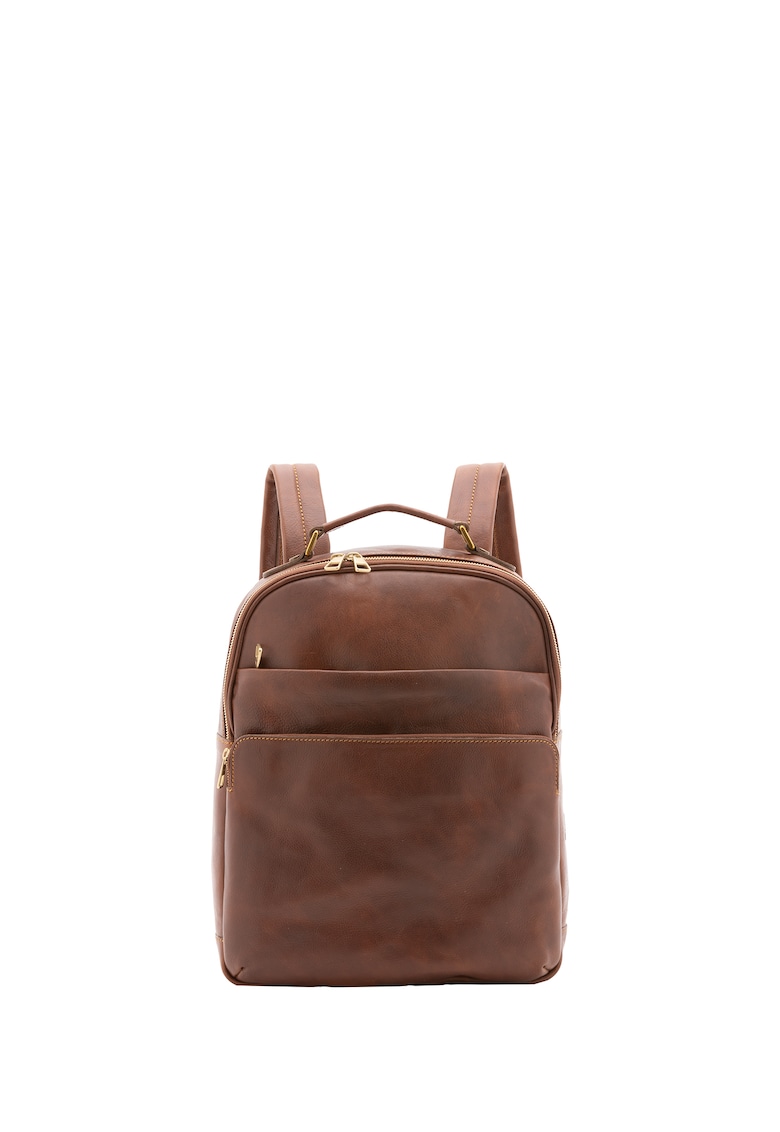 Rucsac de piele cu compartimente multiple