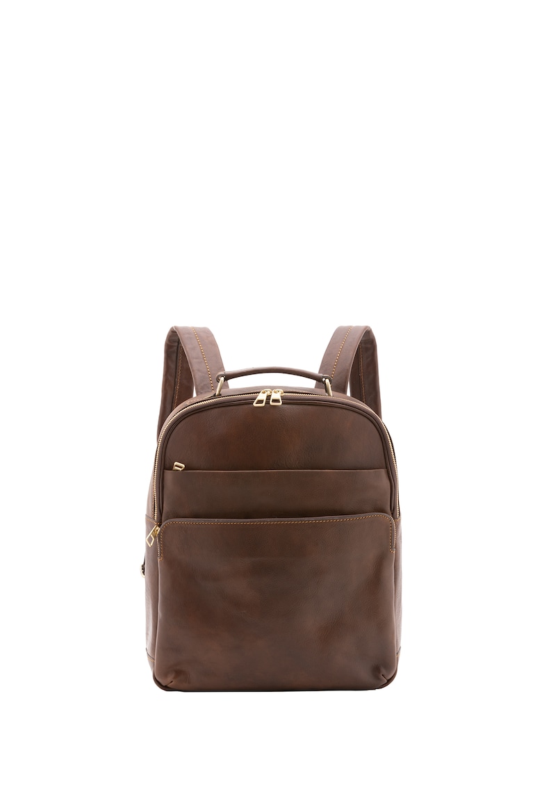 Rucsac de piele cu compartimente multiple