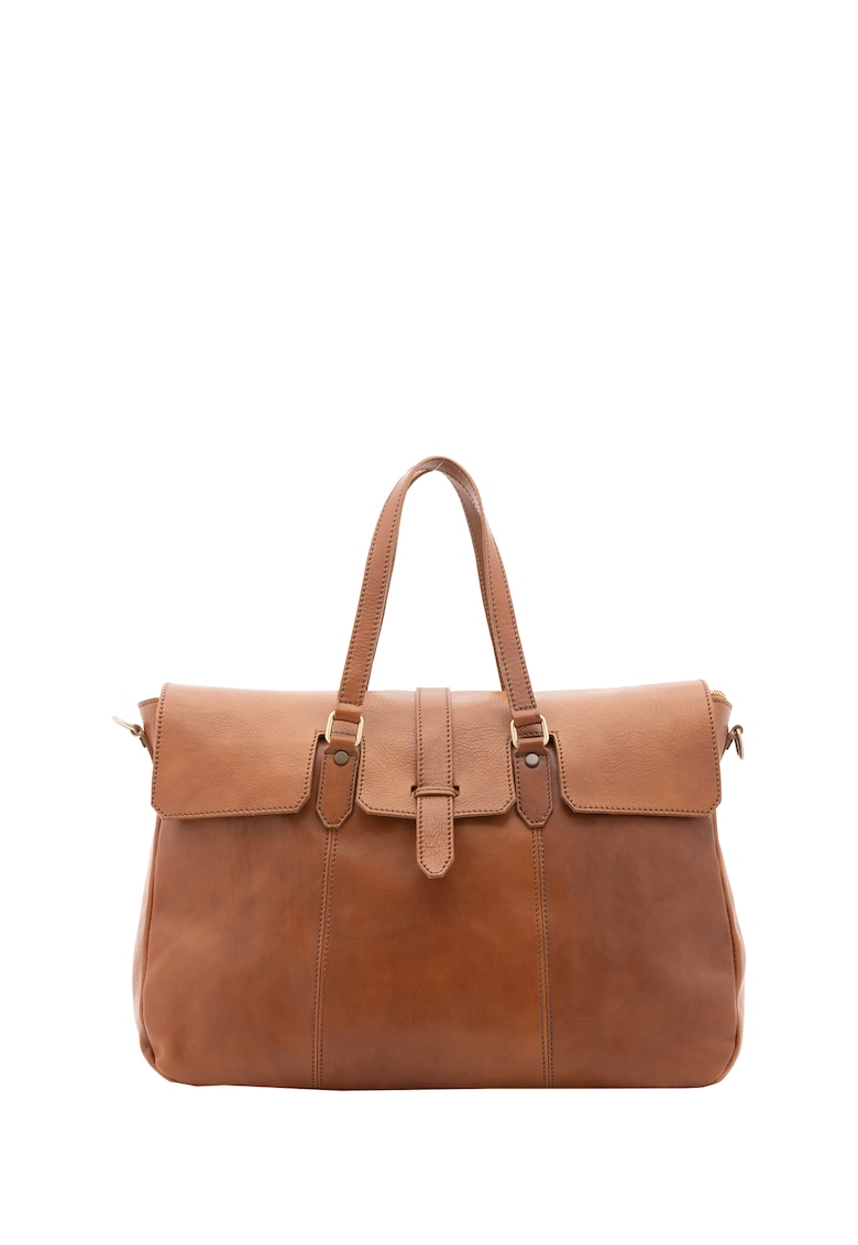 Geanta de voiaj unisex de piele - cu inchidere frontala