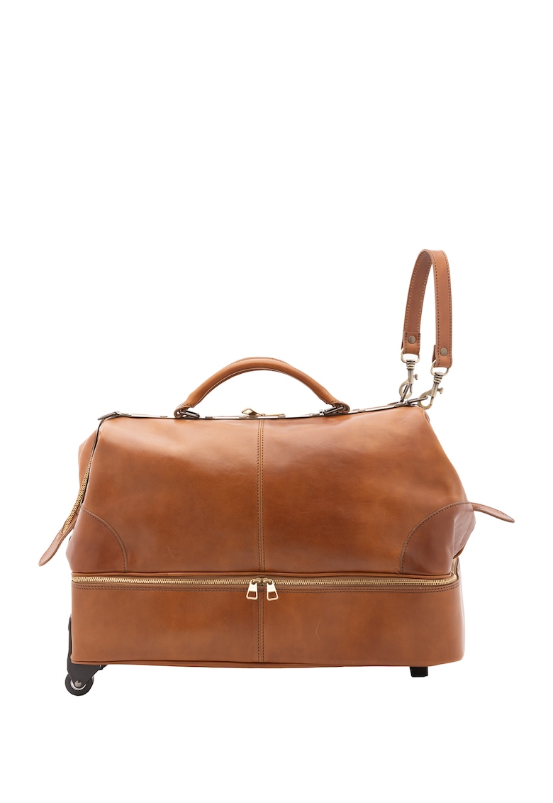 Geanta de voiaj unisex de piele - cu roti