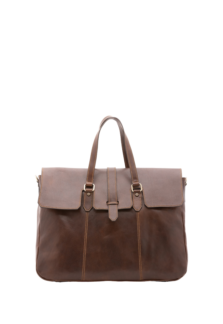 Geanta de voiaj unisex de piele - cu inchidere frontala