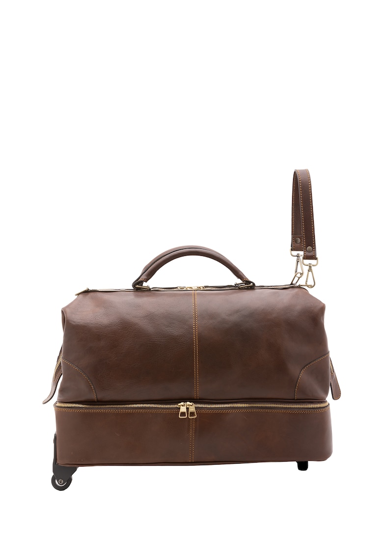 Geanta de voiaj unisex de piele - cu roti