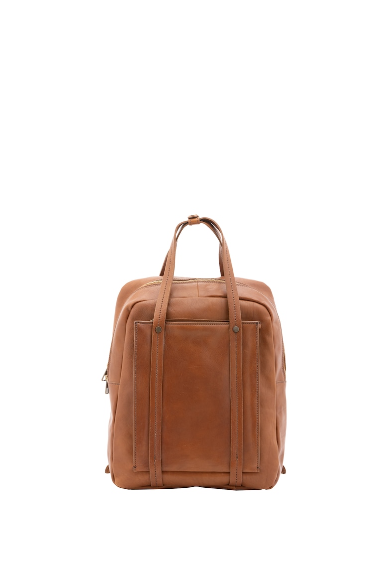 Rucsac unisex de piele cu manere