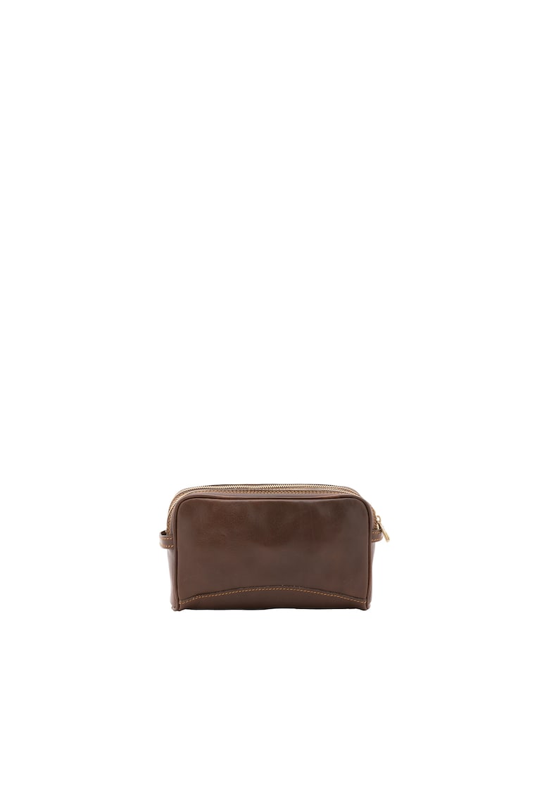 Etui unisex cu doua compartimente - de piele
