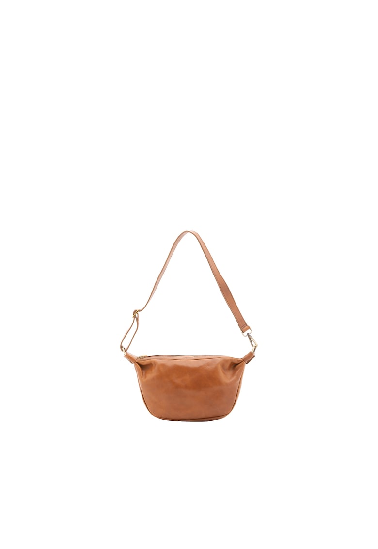 Geanta crossbody unisex de piele - Caramel