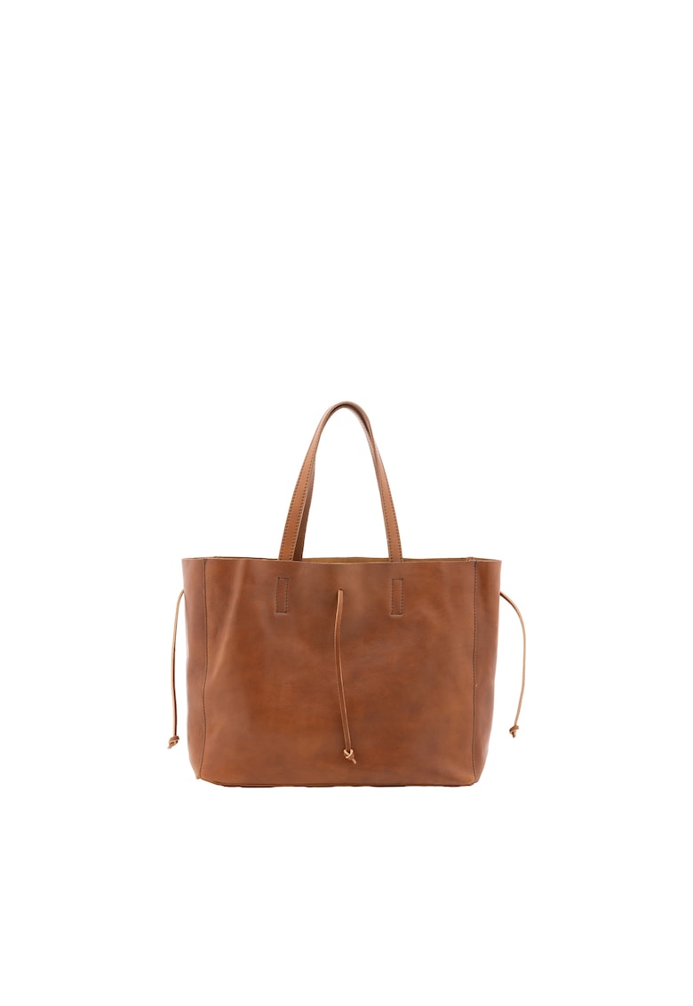 Geanta unisex de piele - Caramel
