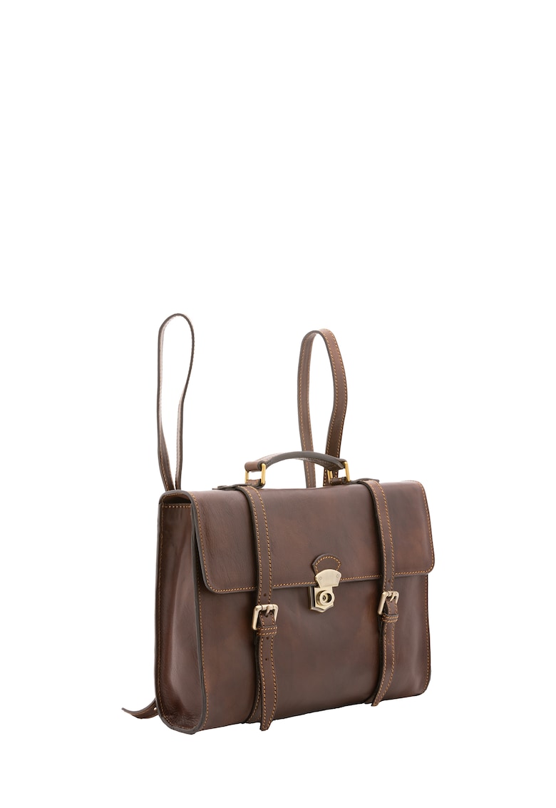 Rucsac de piele cu buzunar cu fermoar pe spate 211467