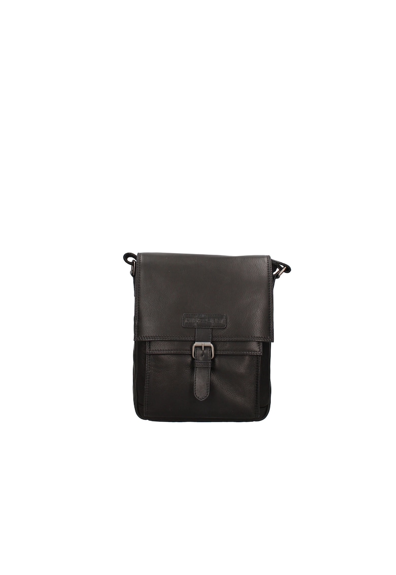 Geanta crossbody de piele cu bareta ajustabila - Negru