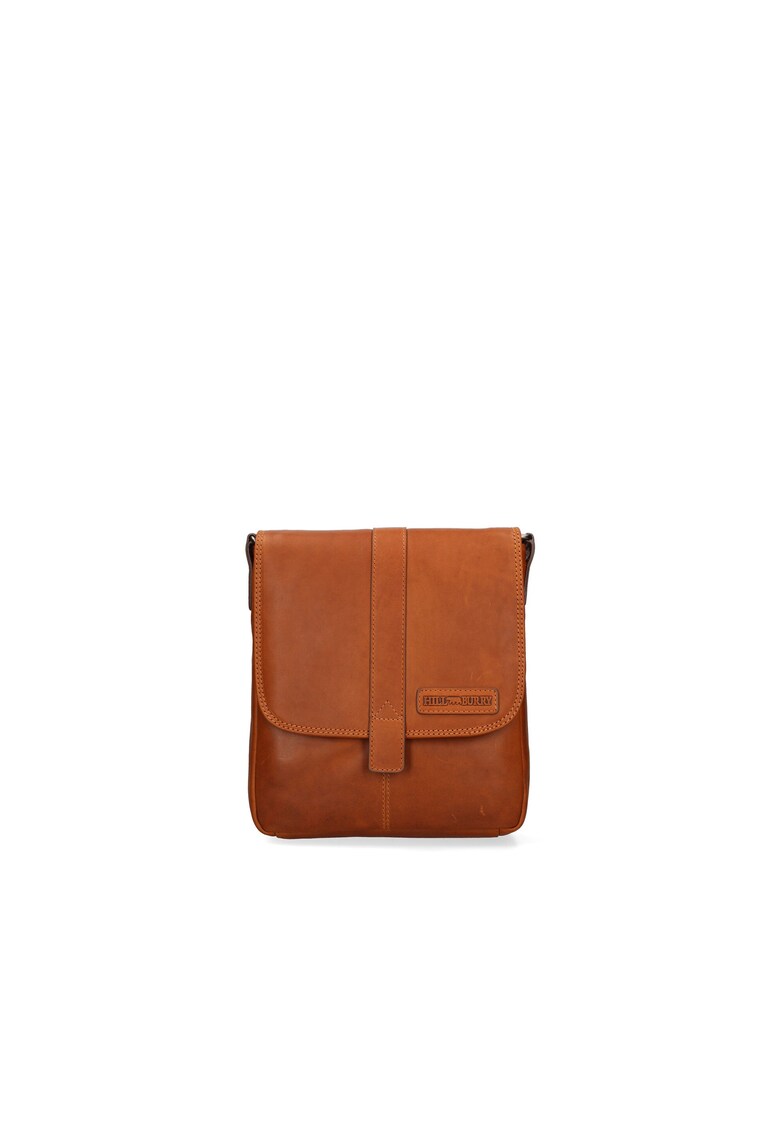 Geanta crossbody cu bareta cu logo in relief - Maro