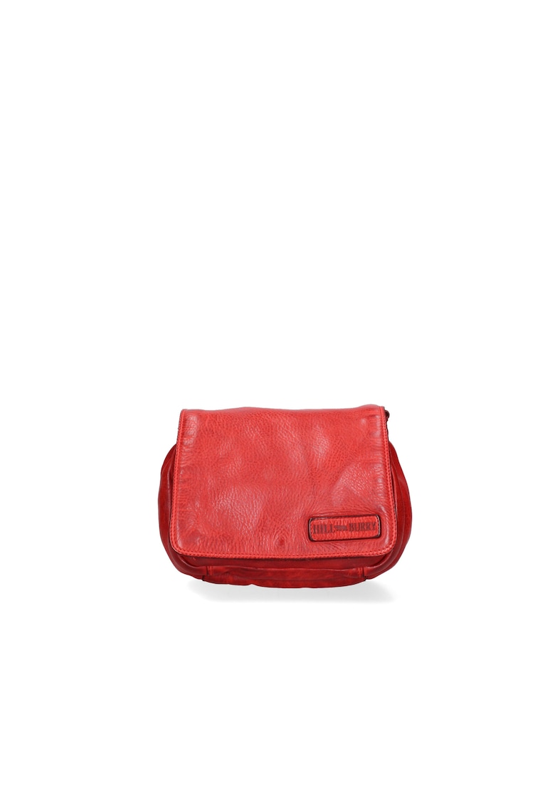 Geanta crossbody de piele cu buzunar fermoar