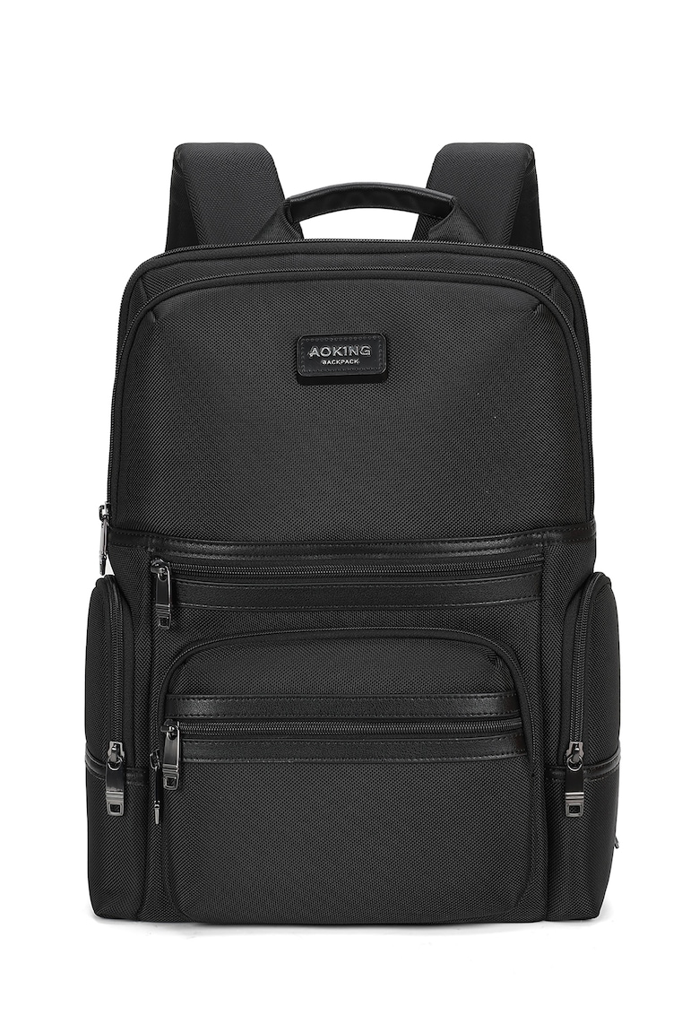 Rucsac cu buzunare multiple si fermoar - Negru