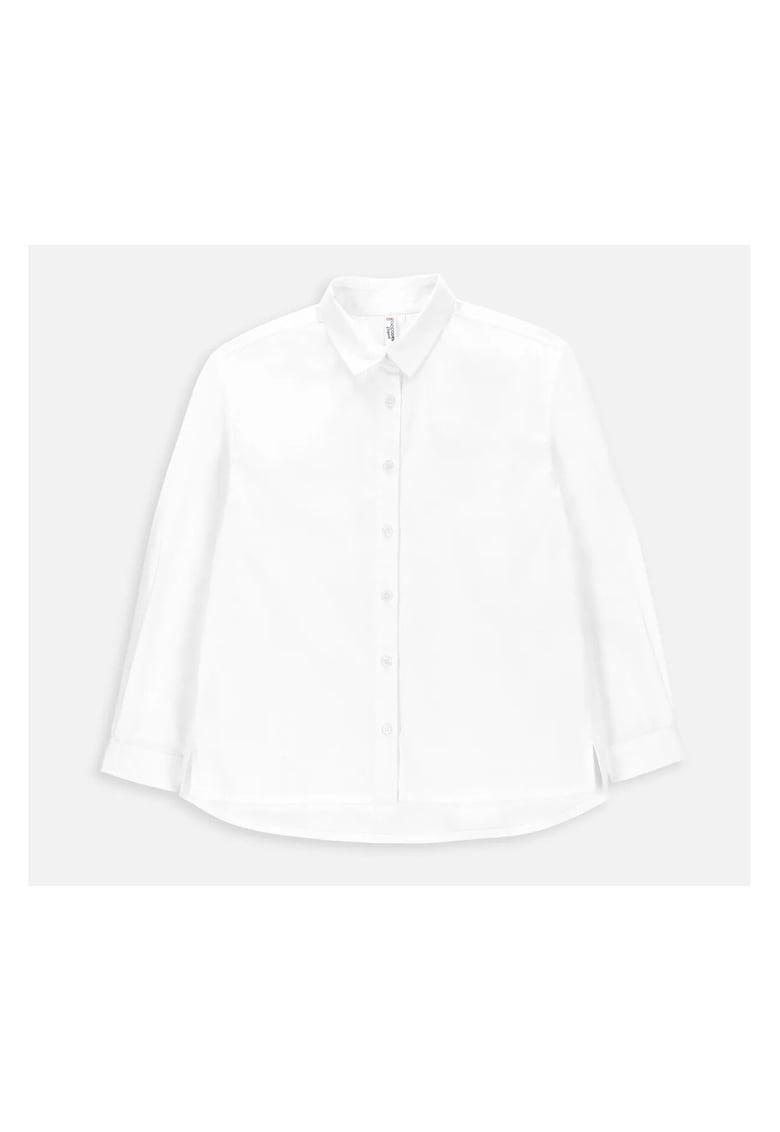 Bluza copii - maneci bufante - alb - bumbac