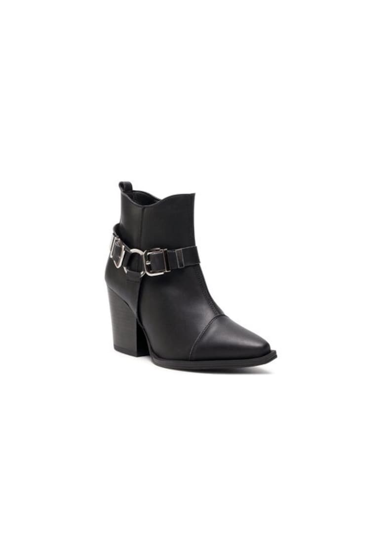 Ghete dama 207393141 - Piele ecologica - Negru - Negru