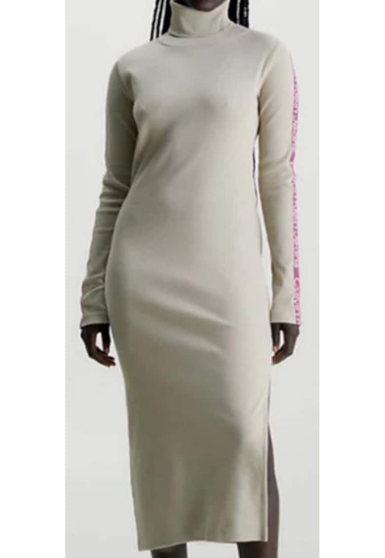 Calvin Klein Jeans Rochie maxi - bej - bumbac/elastan