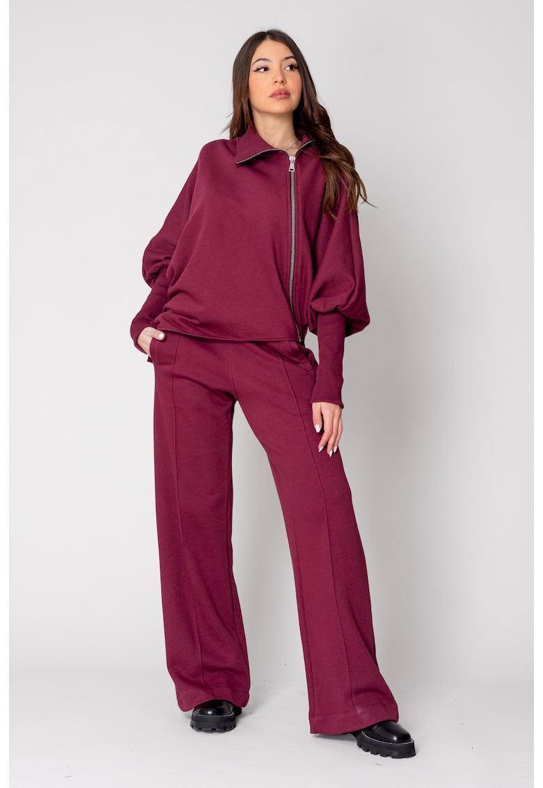 Set Mirou Jacheta cu fermoar si pantalon Burgundy 15176