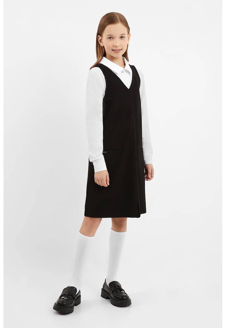 Rochie midi dreapta cu decolteu in V Rochie midi dreapta cu decolteu in V