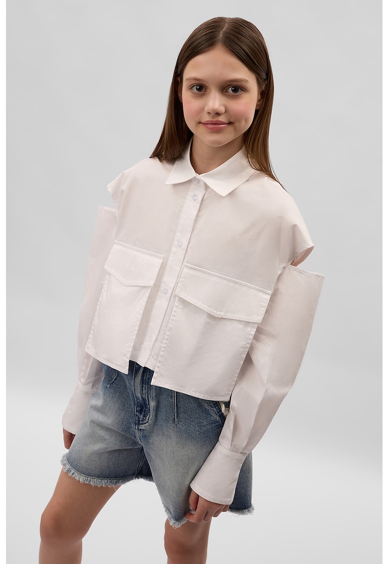 Camasa crop cu decupaje