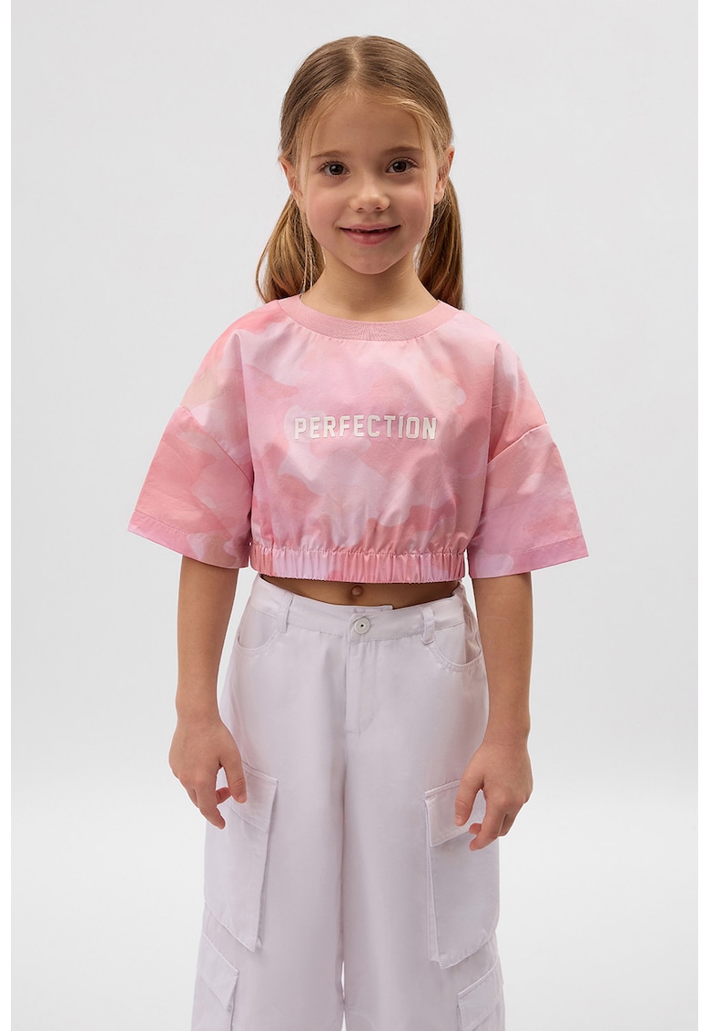 Bluza crop cu maneci medii